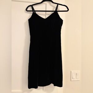 Vintage Classic Black Velvet Slip Dress